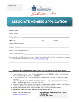 Southeeastern Zone SBGA - Associate Membership Application