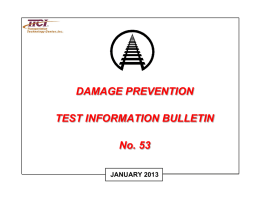 DAMAGE PREVENTION TEST INFORMATION BULLETIN No. 53