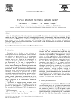 Surface plasmon resonance sensors review_Homola