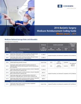 2014 Bariatric Surgery Medicare Reimbursement Coding Guide