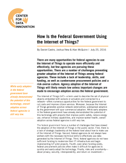 How Is the Federal Government Using the Internet of Things?
