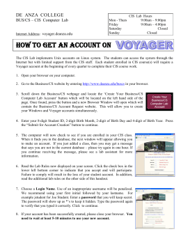 Create Your Voyager Account