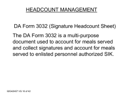 HEADCOUNT MANAGEMENT DA Form 3032 (Signature