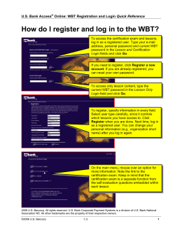 How do I register and log in to the WBT?
