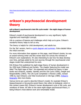 erikson`s psychosocial development theory
