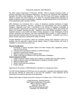 WV-6 Request for Applicants Mediators2015