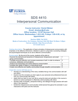 SDS 4410: Interpersonal Communication