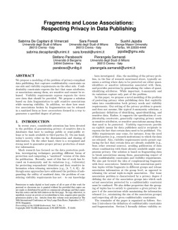Fragments and Loose Associations: Respecting Privacy in Data
