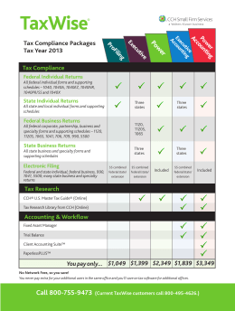 Tax Compliance Packages Tax Year 2013