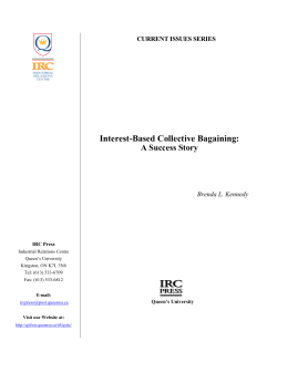 Interest-Based Collective Bargaining: A Success Story