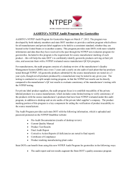 NTPEP Announcement Letter