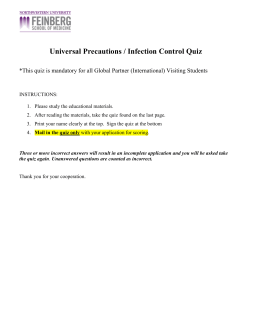 Universal Precautions/Infection Control Quiz