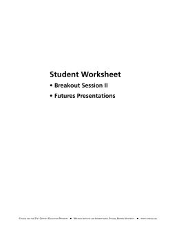 Student Worksheet - The Choices Program