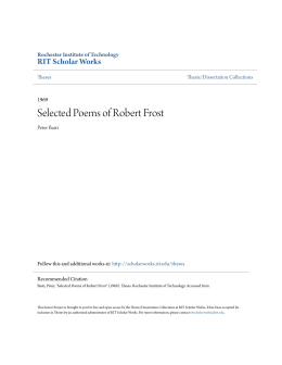 Selected Poems of Robert Frost - RIT Scholar Works