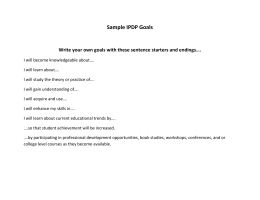 Sample IPDP Goals - Westfall Local Schools
