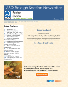 ASQ Raleigh Section Newsletter