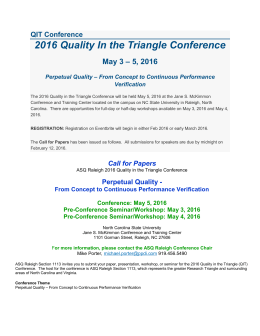 2016 Quality In the Triangle Conference