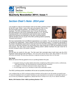 Section Chair`s Note- 2014 year