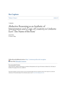 Abductive Reasoning as an Aesthetic of Interpretation and a Logic of