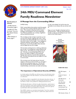 24th MEU Command Element Family Readiness Newsletter