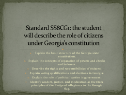 Standard SS8CG1: the student will describe the role of citizens