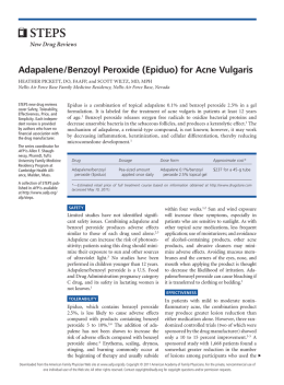 Adapalene/Benzoyl Peroxide (Epiduo) for Acne Vulgaris