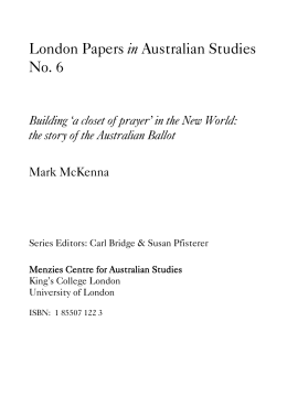 No. 6. Mark McKenna - King`s College London