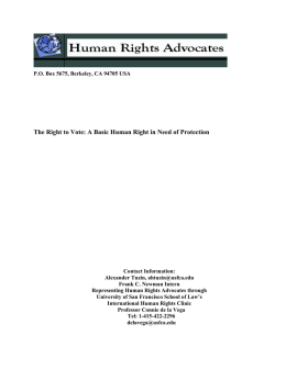 The Right to Vote: A Basic Human Right in Need of Protection