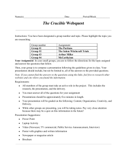 The Crucible ​Webquest