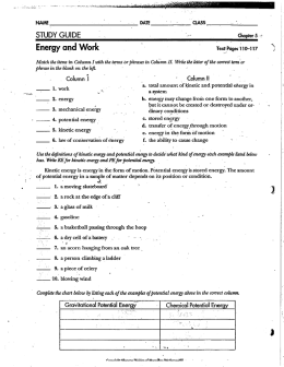 Energy and Work with KEY