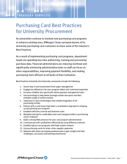 Purchasing Card Best Practices for University Procurement