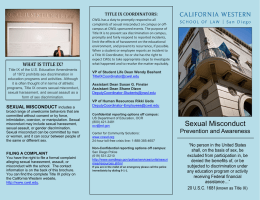 Sexual Misconduct - California Western School of Law