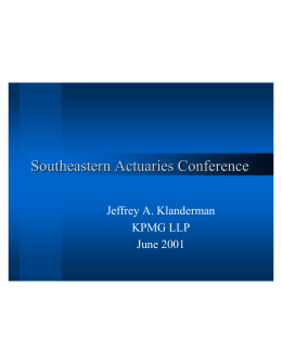 Life Insurance - Southeastern Actuaries Conference