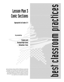 Lesson Plan 3 Conic Sections