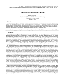 Neurocognitive Informatics Manifesto