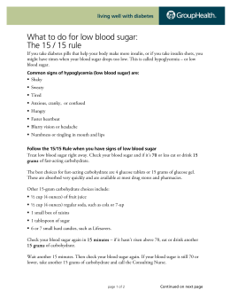 The 15/15 rule for low blood sugar - Provider