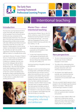 Intentional teaching - Early Childhood Australia