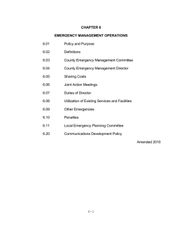 Chapter 6: Emergency Government Operations
