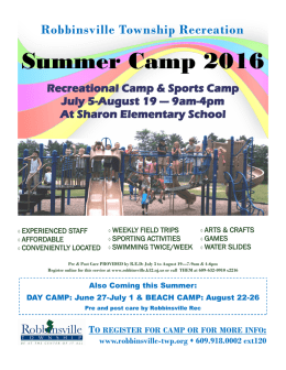 Summer Camp 2016 - Robbinsville Twp, NJ
