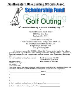 20 Annual Golf Outing to be held on Friday July 17