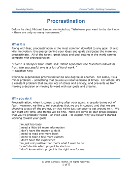 Procrastination - Campus Toolkit