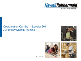 Coordination Carnival – Levolor 2011 JCPenney District Training