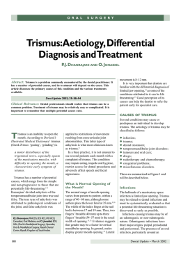Trismus: Aetiology, Differential Diagnosis and