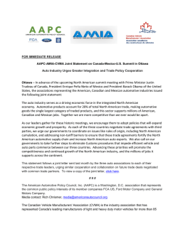 AAPC-AMIA-CVMA Joint Statement on NA Leader Summit 2016