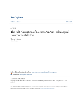 The Self-Alienation of Nature: An Anti