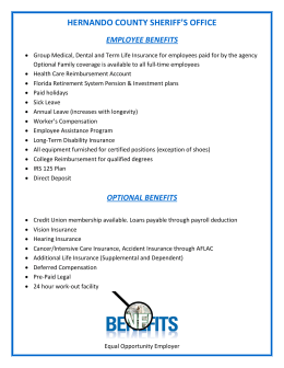 List of Employee Benefits - Hernando County Sheriff`s Office