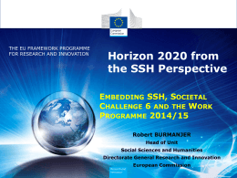 Horizon 2020 from the SSH Perspective