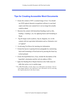 Tips for Creating Accessible Word Documents