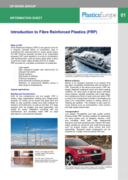 Introduction to Fibre Reinforced Plastics (FRP)