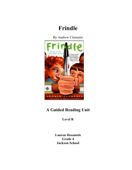 Frindle Guided Reading Unit - Lauren Desautels` Portfolio